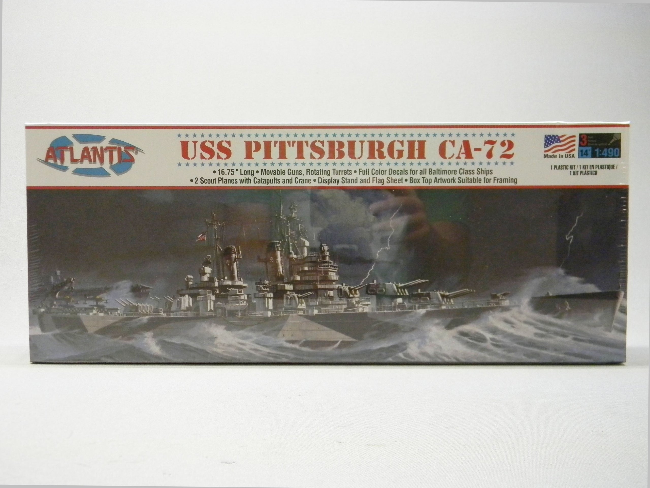 Atlantis Models Uss Pittsburgh Ca 72 Plastic Model Ship Kit 1490 Scale